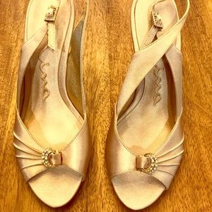 Champagne Satin Nina Heels